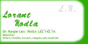 lorant modla business card